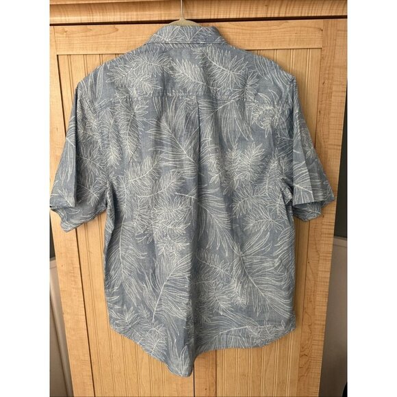 NEW Tommy Bahama Shirt Sz Large- Blue Blanca Vines Embroidered Floral All Cotton - Picture 10 of 10